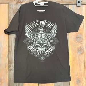 Five Finger Death Punch 5FDP USA Eagle Band T-Shirt Black Tultex Size L
